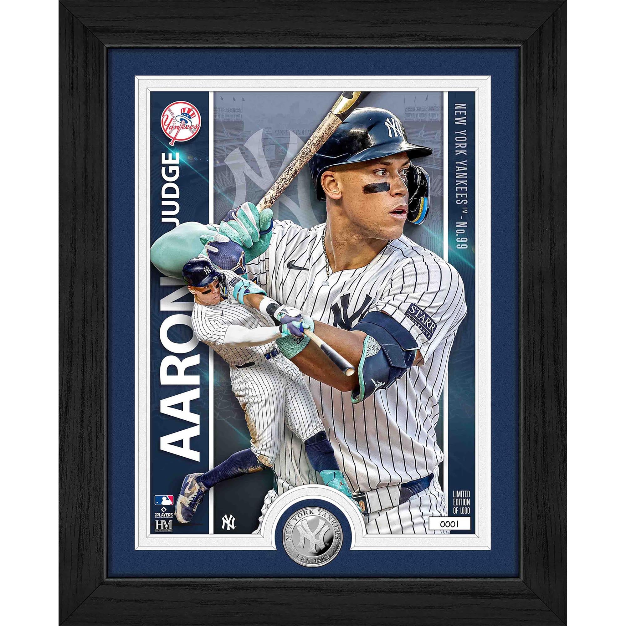 Highland Mint Aaron Judge New York Yankees 13" x 16" Artist Proof Silver Coin Photo Mint