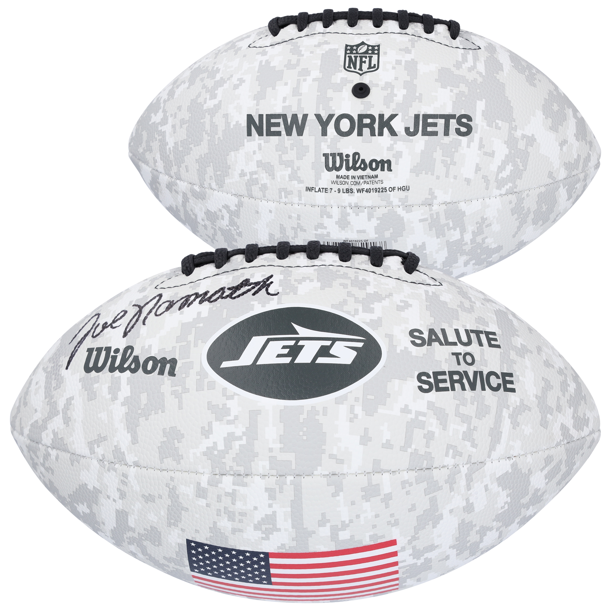 Joe Namath New York Jets Autographed 2024 Salute To Service Wilson Football