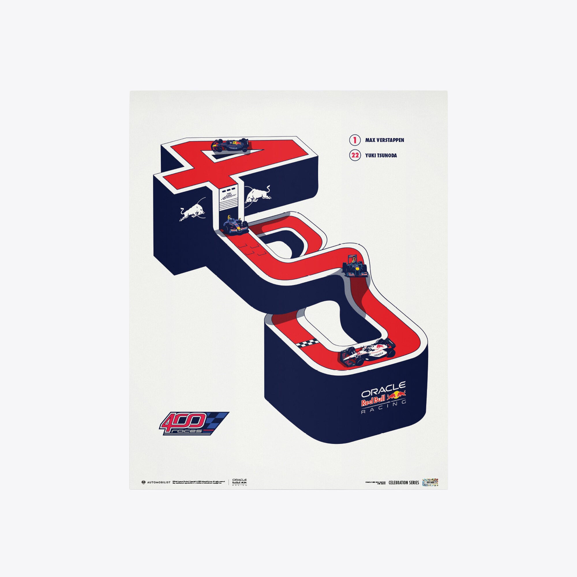 Red Bull Racing 400 Grand Prix Starts Celebratory Edition Poster