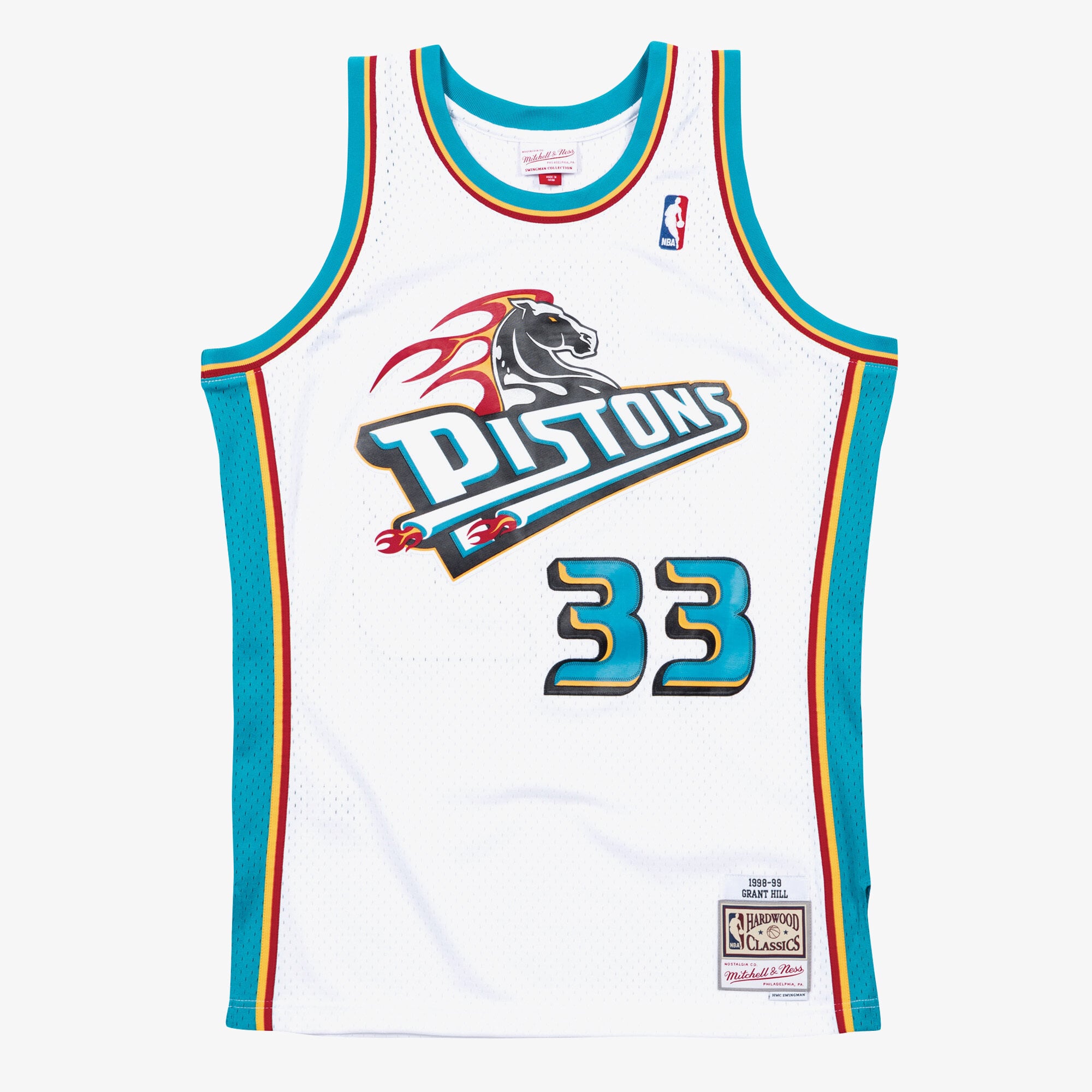 Camiseta de Mitchell & Ness Swingman de los Detroit Pistons, Grant Hill, 1998-99