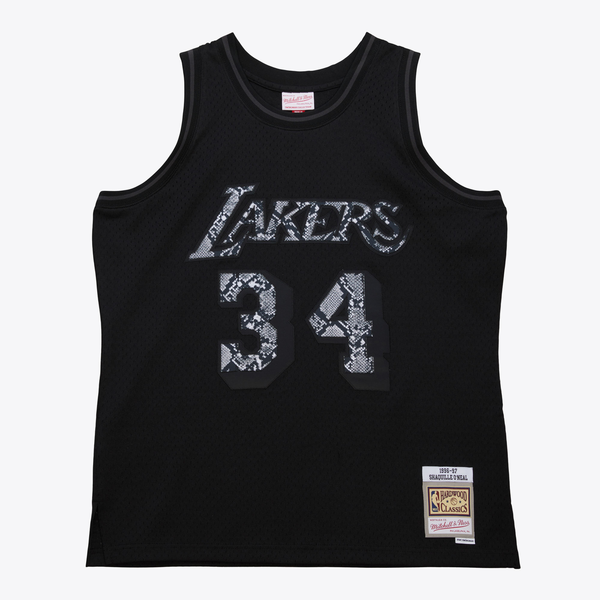 Los Angeles Lakers Mitchell & Ness leather Snakeskin Swingman Jersey Shaquille O'neal 1996