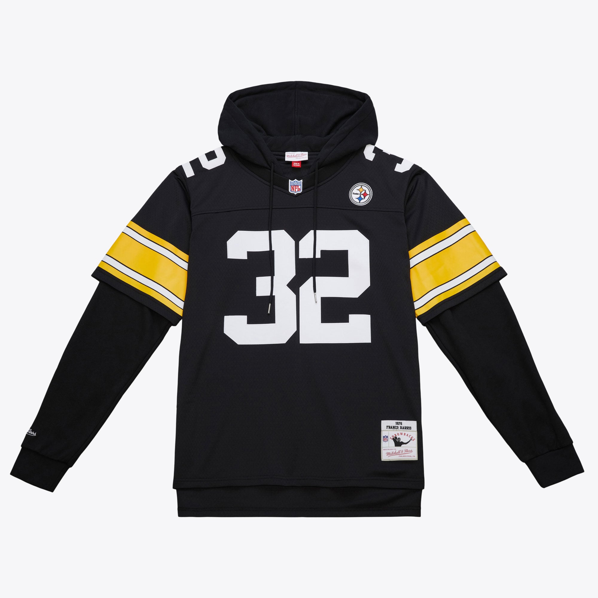 Maglia con cappuccio Mitchell & Ness dei Pittsburgh Steelers, Franco Harris