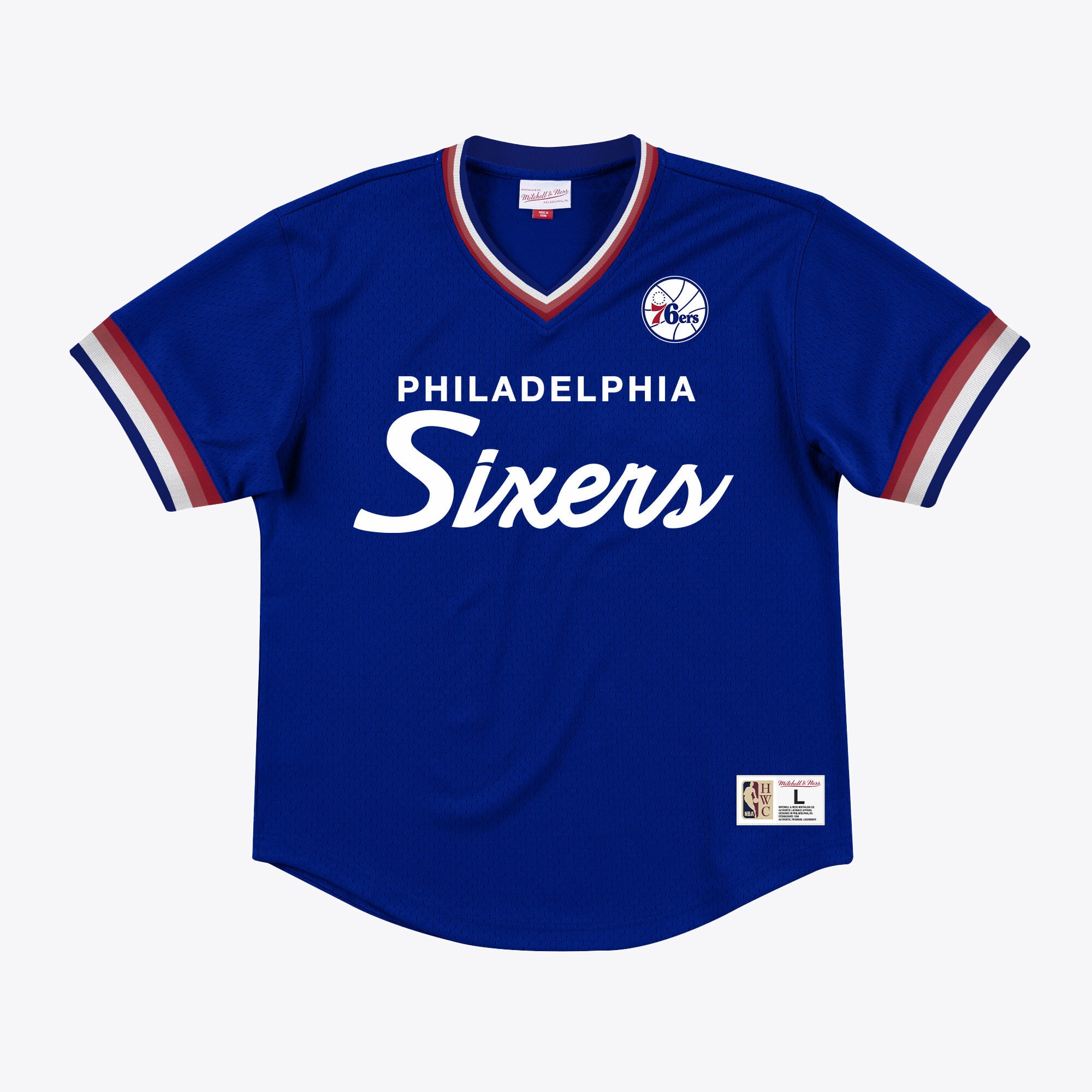 Philadelphia 76ers Mitchell & Ness Special Script Mesh V-Ausschnitt Shirt