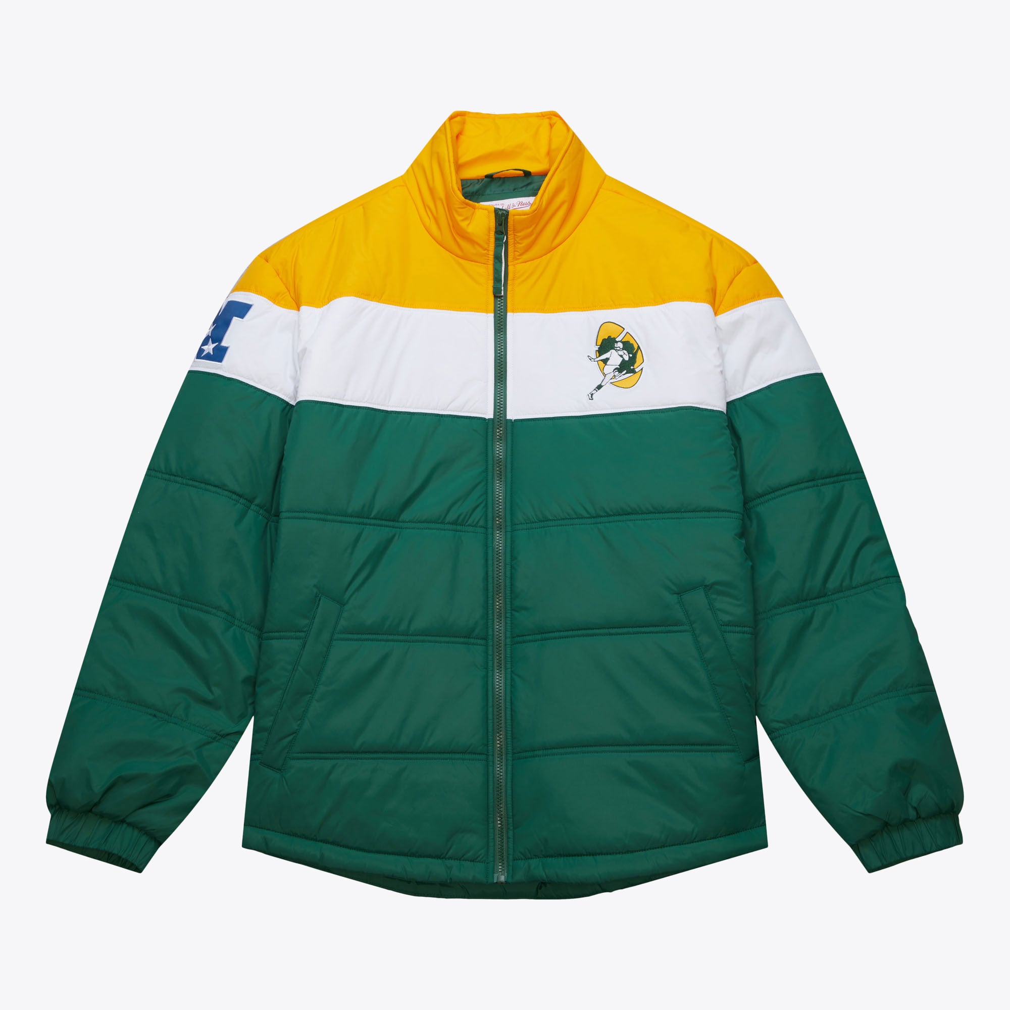 Green Bay Packers Mitchell & Ness Pufferjacke mit Vintage-Logo (In The Clutch)