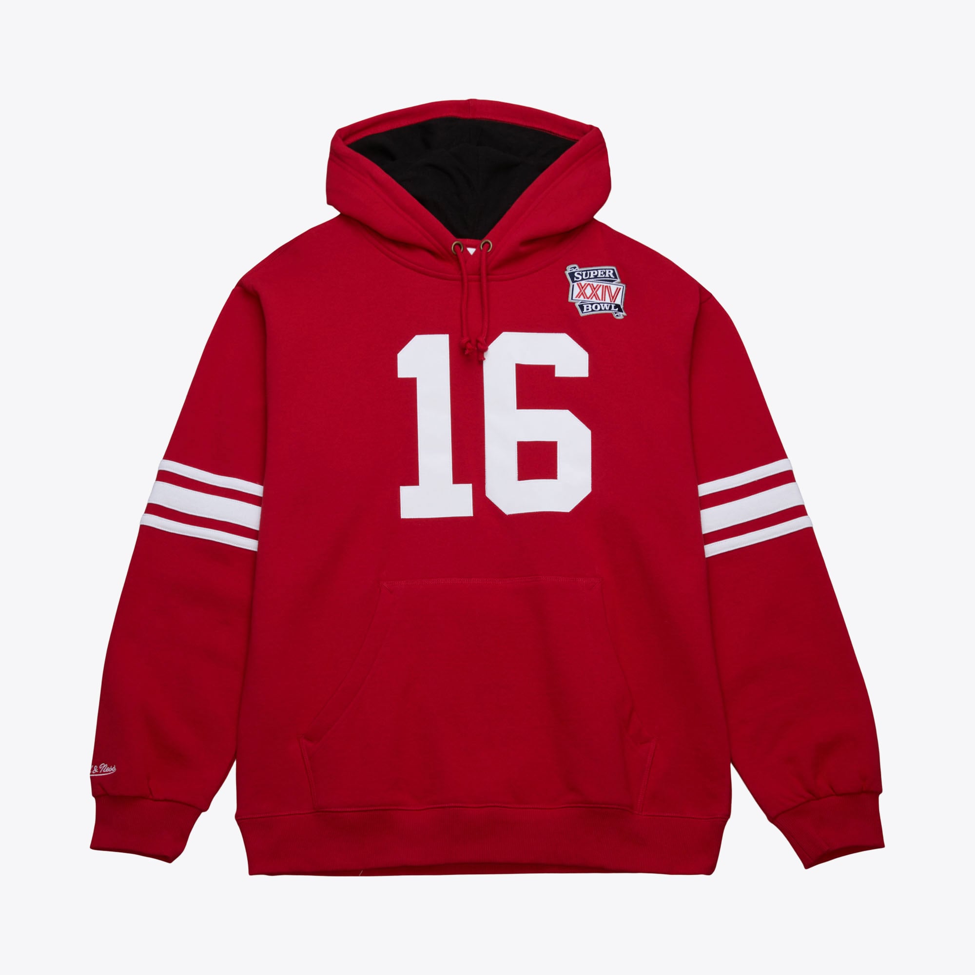 Felpa con cappuccio in pile Mitchell & Ness con nome e numero dei San Francisco 49ers, Joe Montana 1990