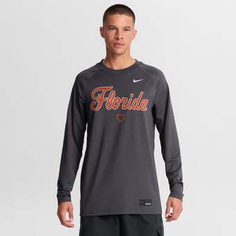 Men's Nike Anthracite Florida Gators Dugout Dri-FIT Lightweight Crew Pullover