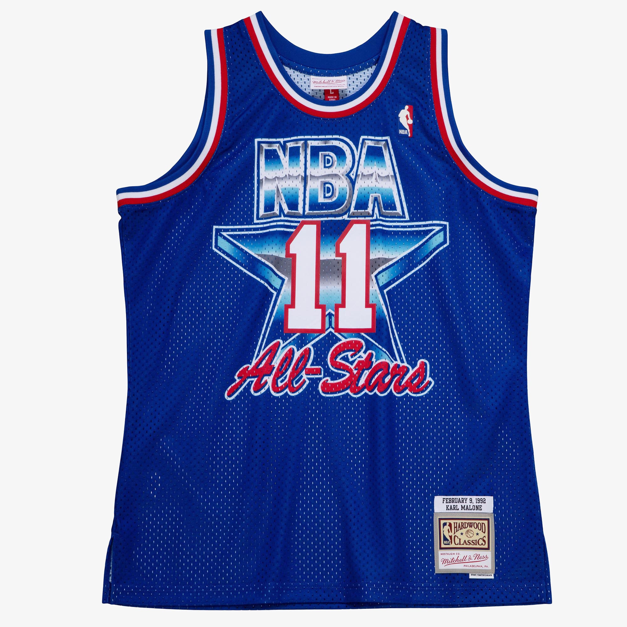 Karl Malone NBA All-Star West 1992 Mitchell & Ness Blue Swingman Jersey