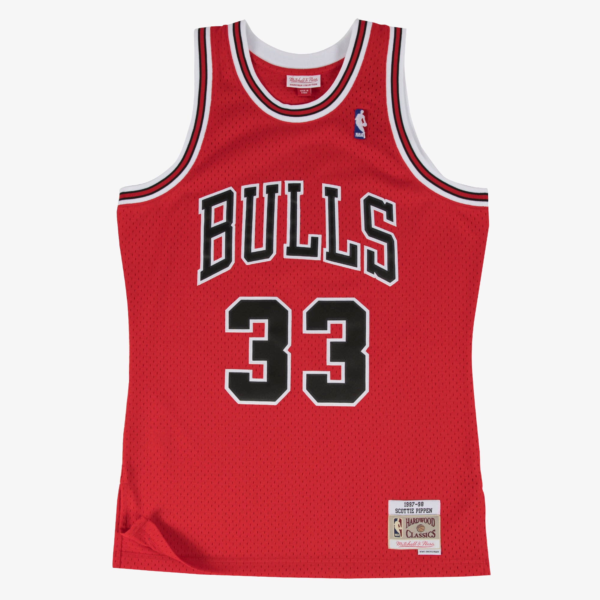 Scottie Pippen Chicago Bulls 1997 Mitchell & Ness Red Swingman Jersey Road
