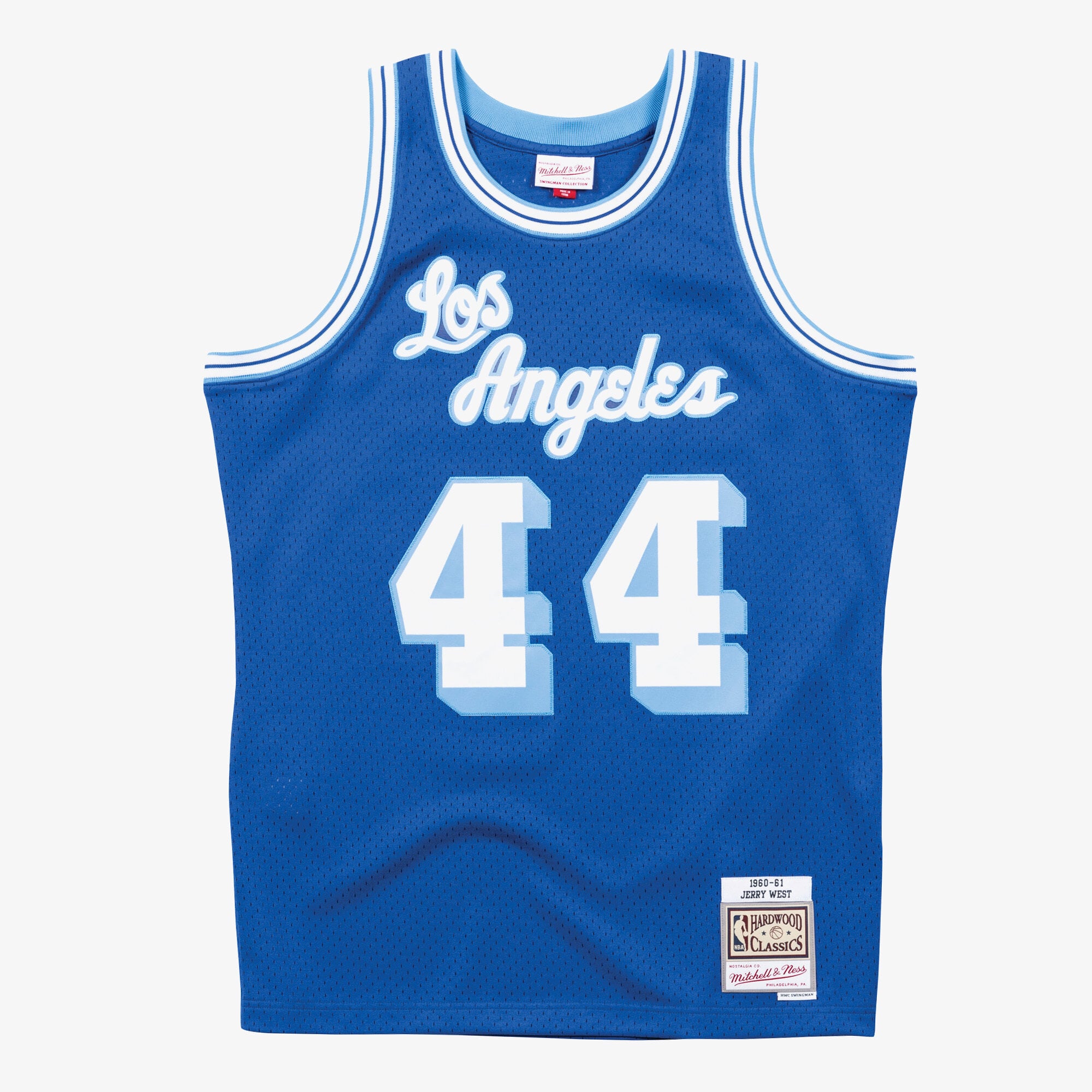 Jerry West Los Angeles Lakers 1960-61 Mitchell & Ness Swingman Auswärtstrikot – Blau
