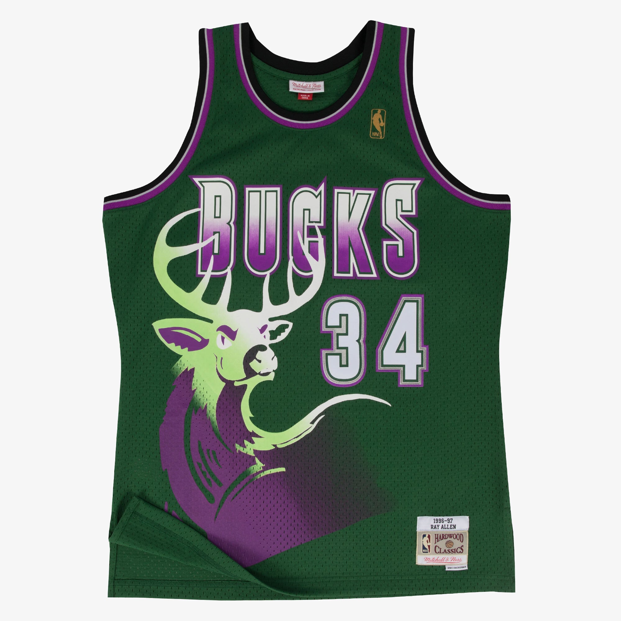 Milwaukee Bucks Mitchell & Ness Swingman-Trikot, Ersatz, Ray Allen 1996–97