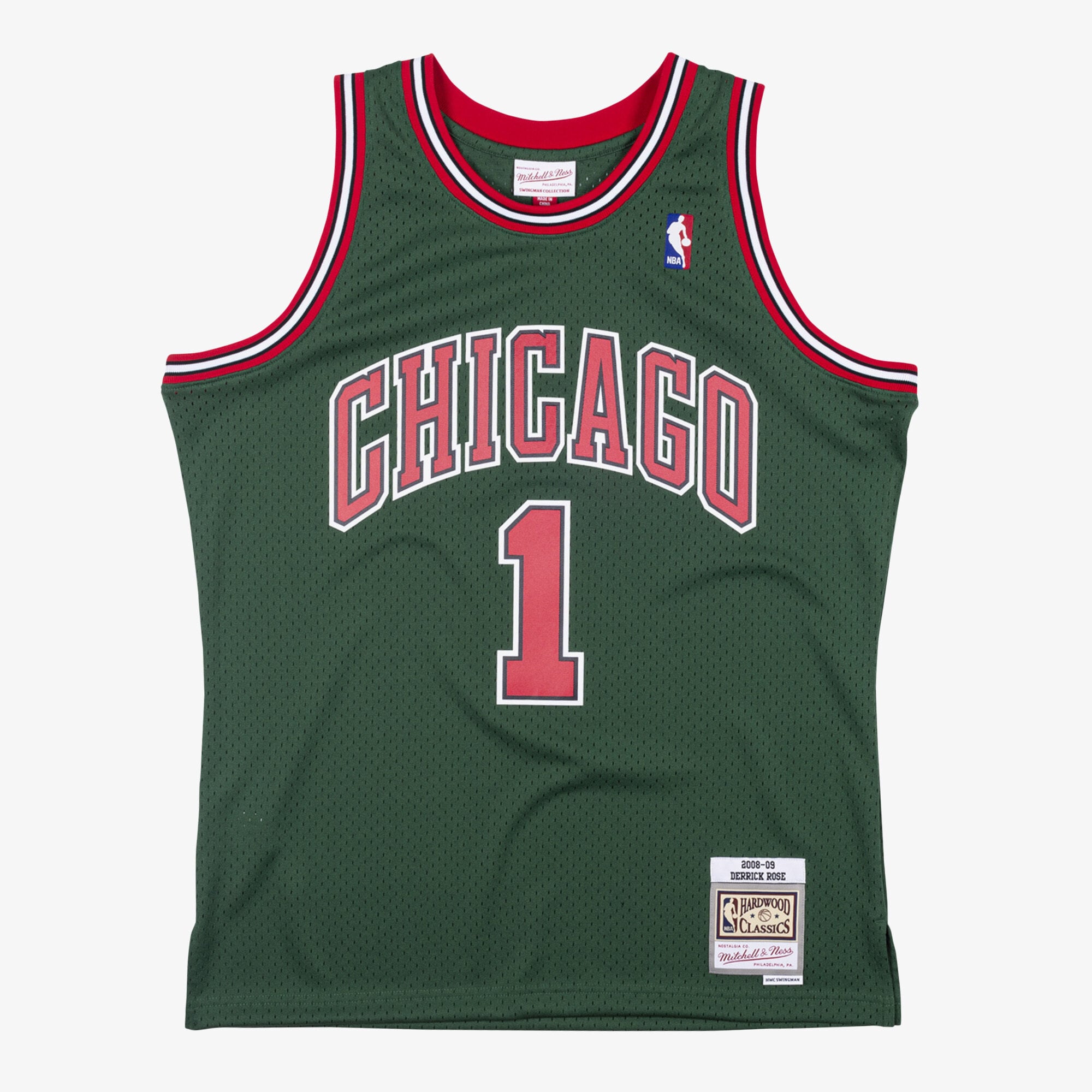 Chicago Bulls Mitchell & Ness Go-Green Swingman Jersey Derrick Rose 2008-09