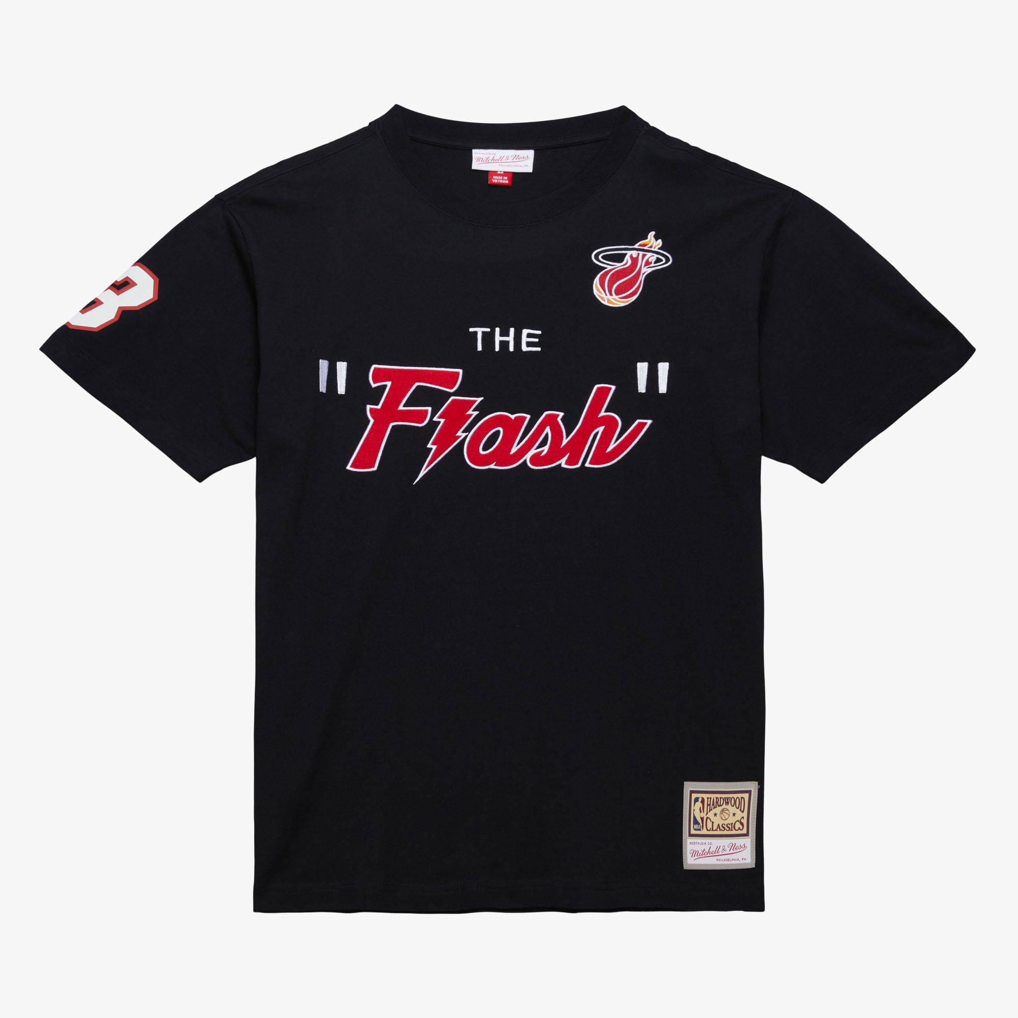 Miami Heat Mitchell & Ness Premium Nickname T-Shirt Dwayne Wade The Flash