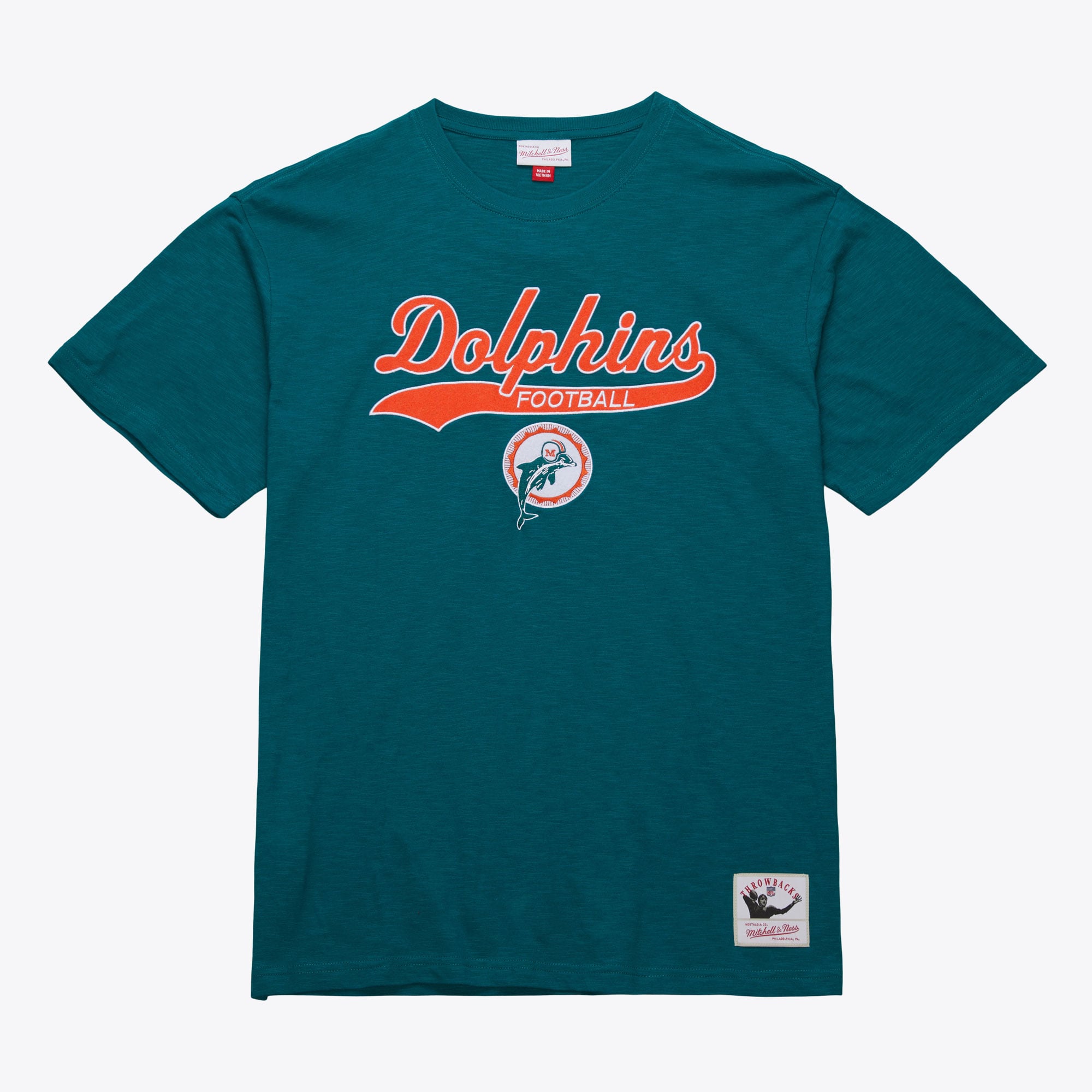 T-shirt flammé légendaire Mitchell & Ness des Dolphins de Miami - Logo vintage