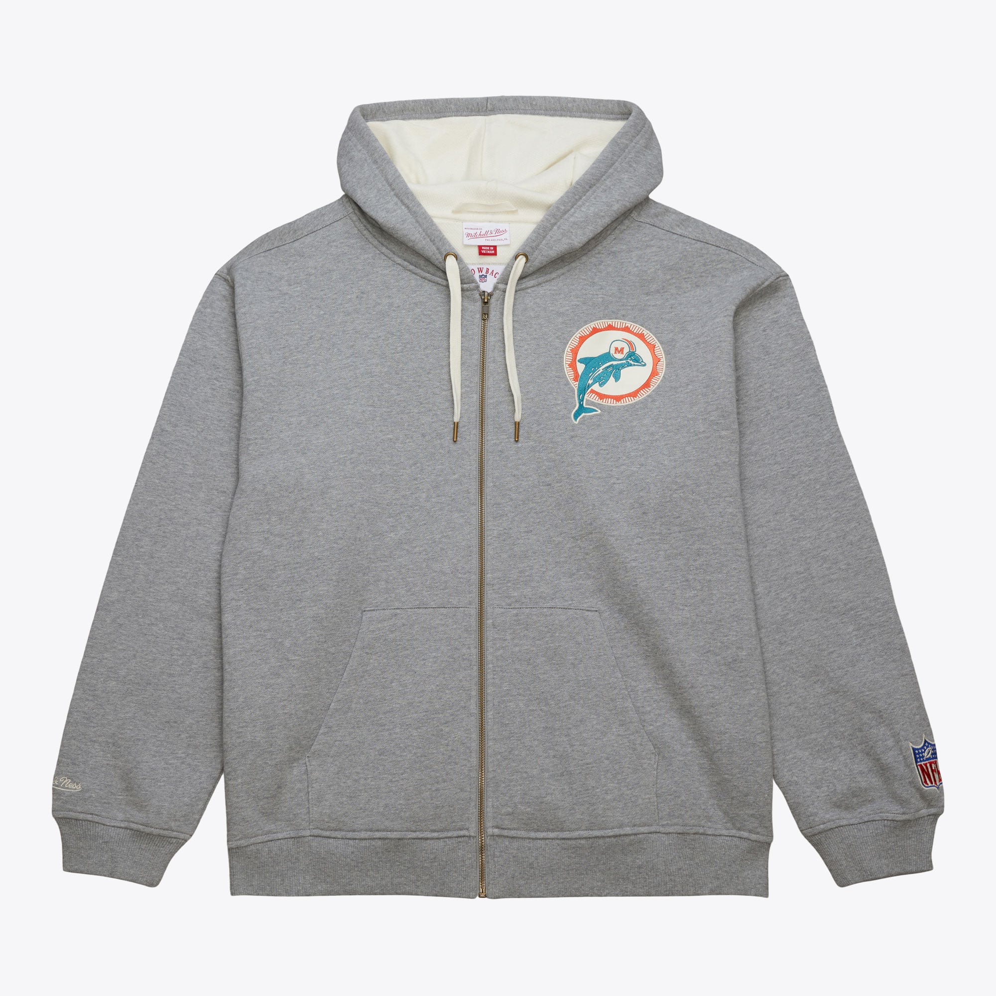 Miami Dolphins Mitchell & Ness „Playoff Win 2.0“-Hoodie mit durchgehendem Reißverschluss