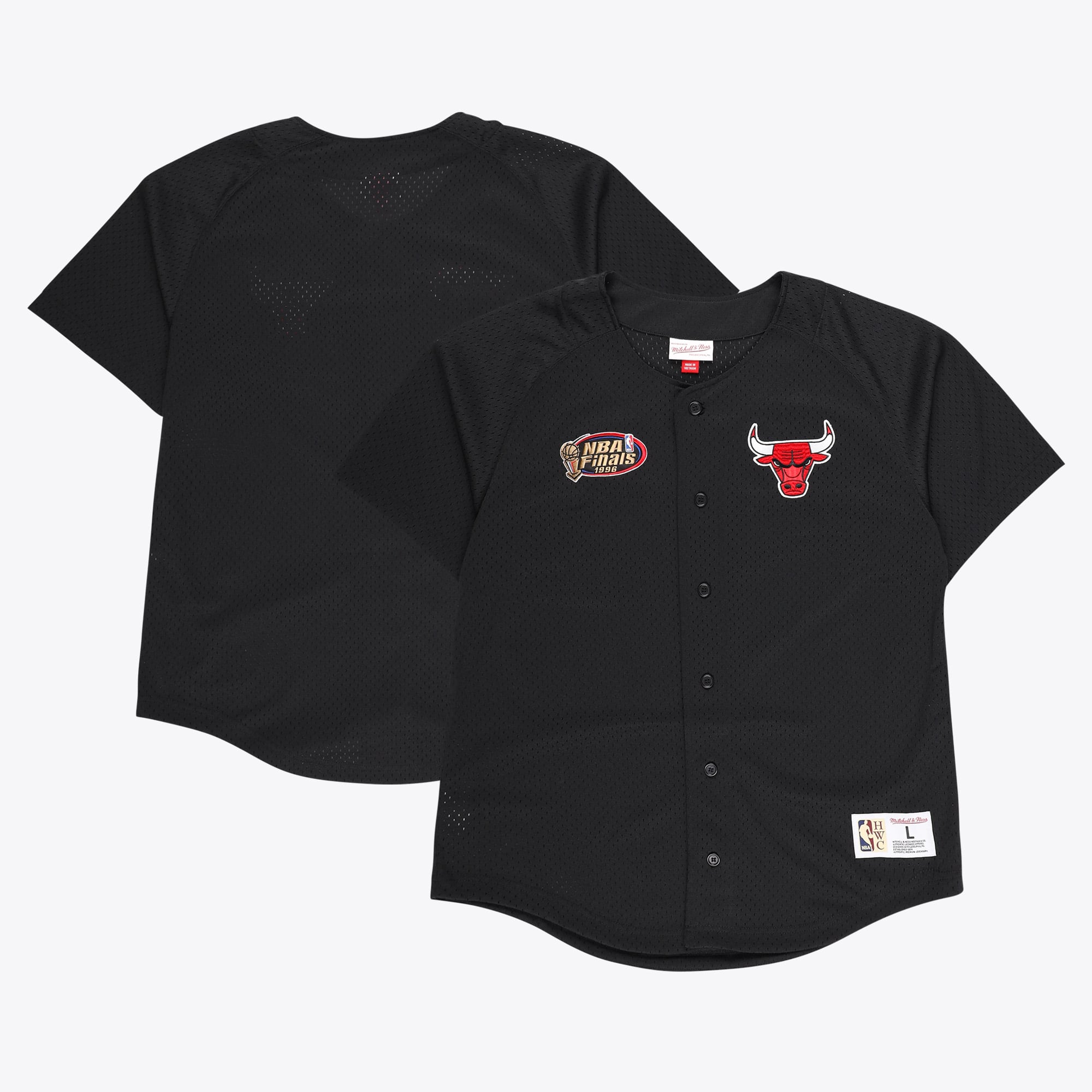 Chemise boutonnée en maille Mitchell & Ness des Chicago Bulls