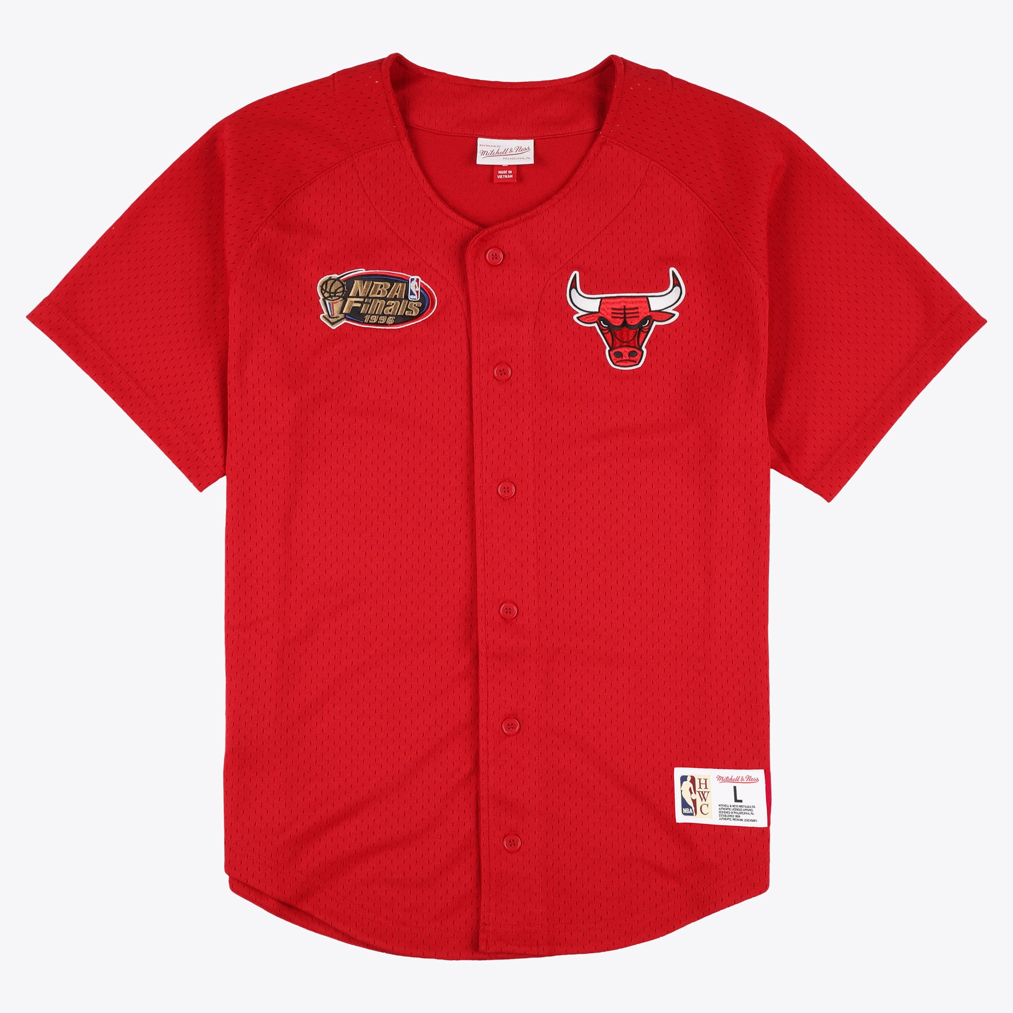 Chemise à boutons en maille Mitchell & Ness Chicago Bulls