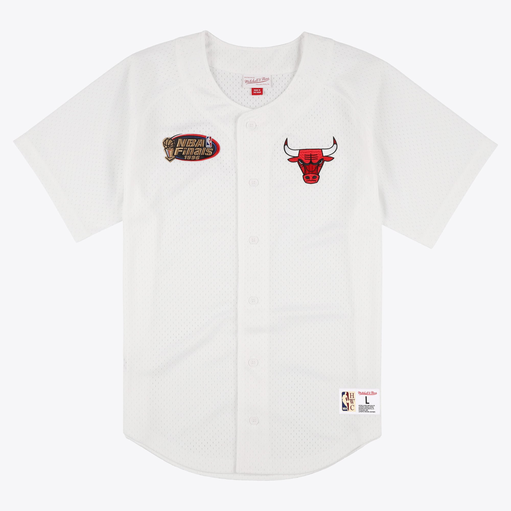 Chemise à boutons en maille Mitchell & Ness Chicago Bulls