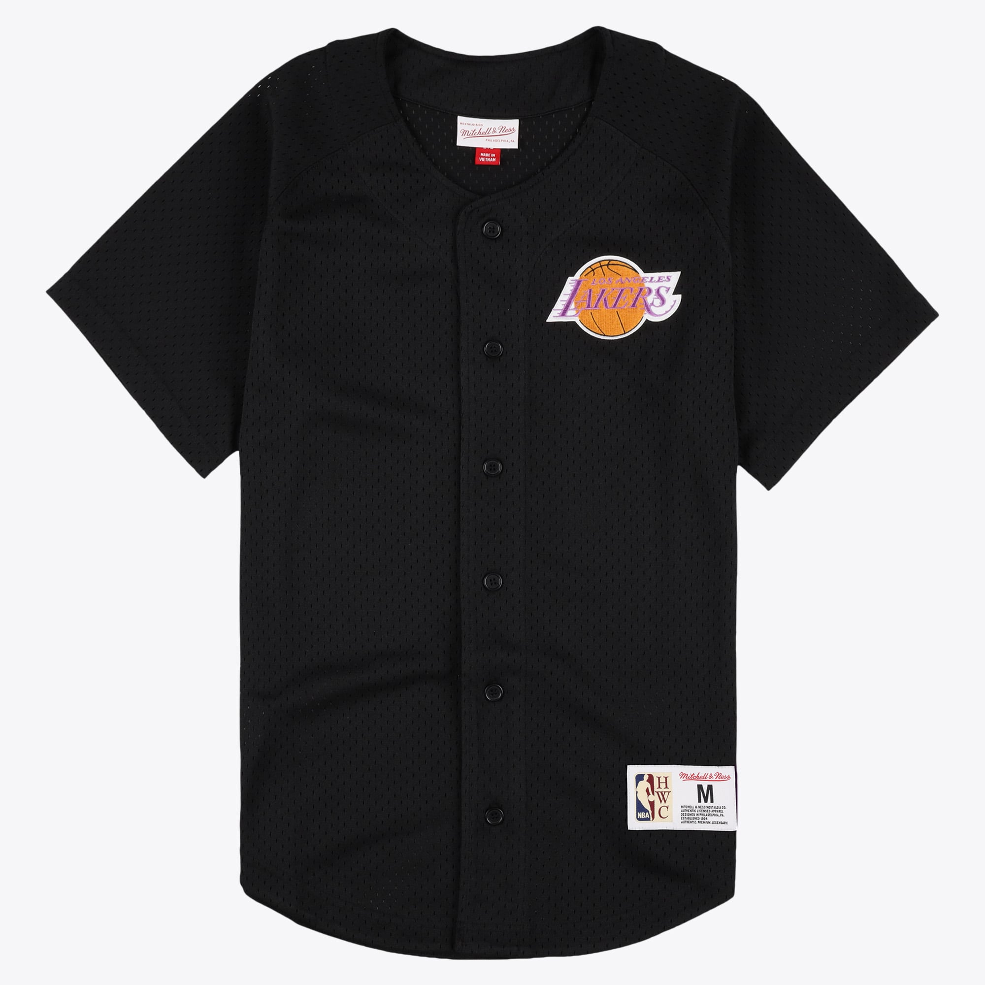 Chemise à boutons en maille Mitchell & Ness Los Angeles Lakers