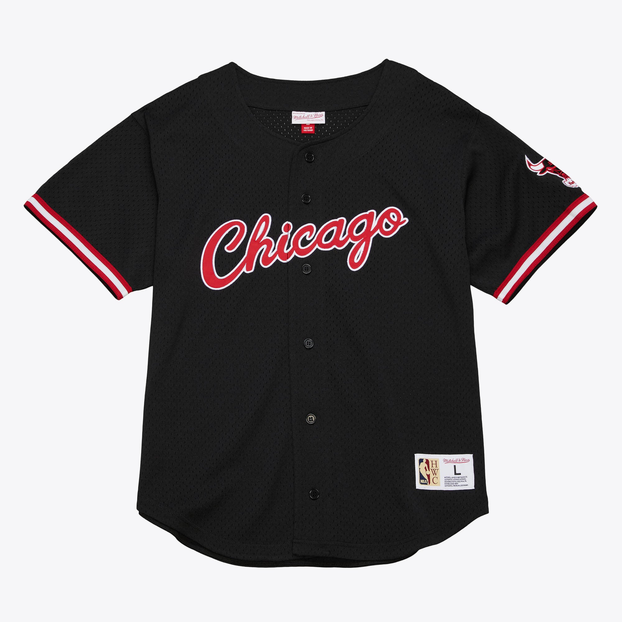 Chicago Bulls (Mitchell) Chemise boutonnée en maille Mitchell & Ness On The Clock