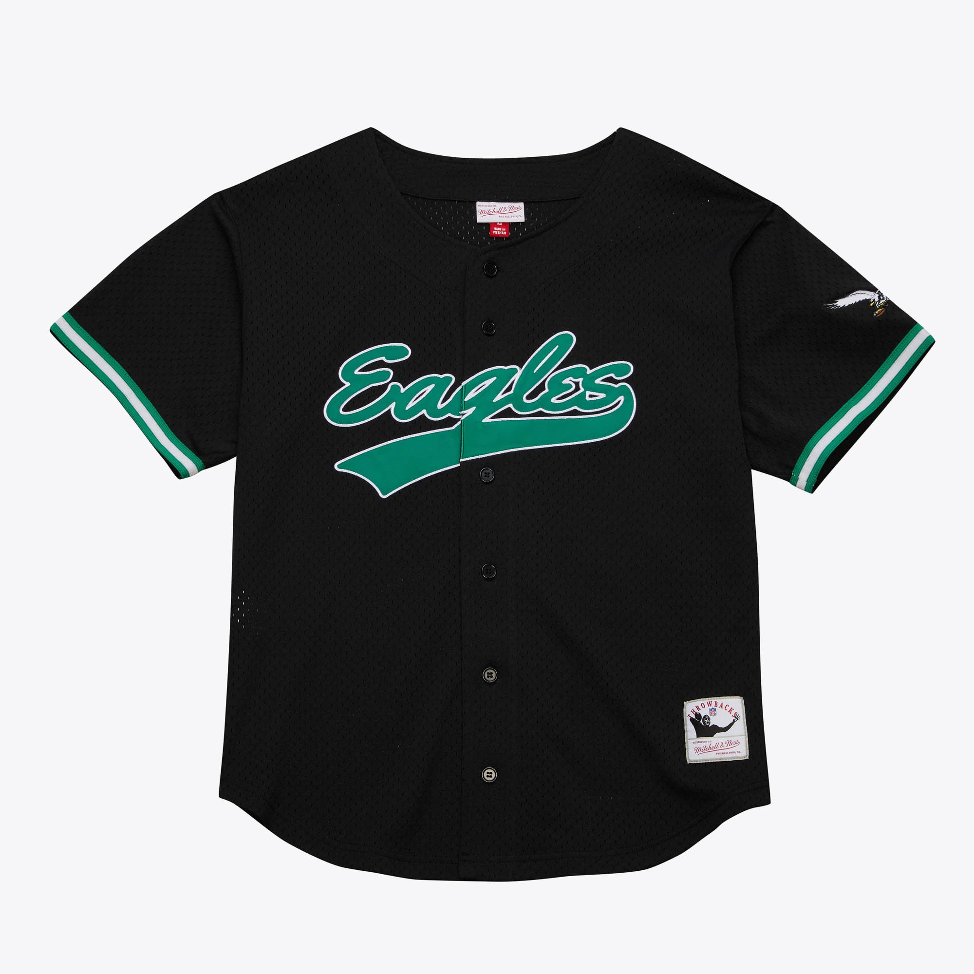 Chemise boutonnée en maille Mitchell & Ness On The Clock des Eagles de Philadelphie