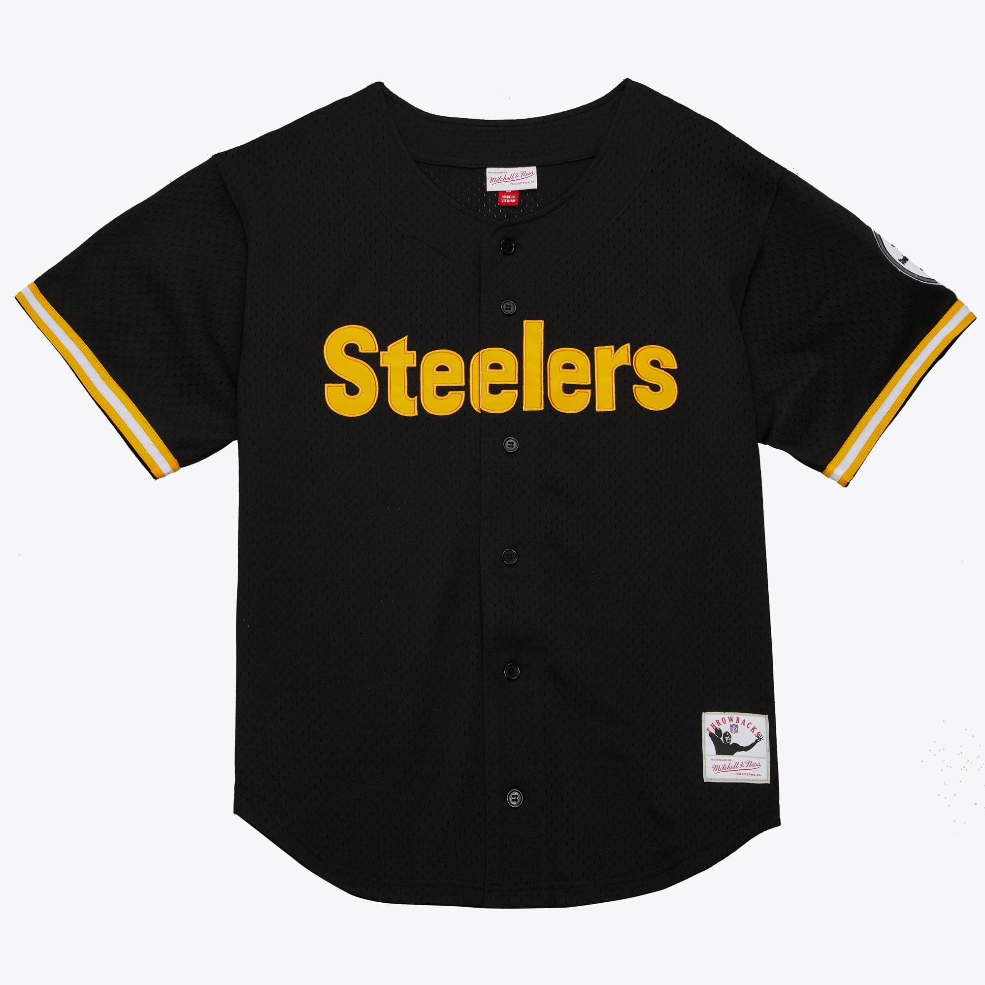 Chemise boutonnée en maille Mitchell & Ness On The Clock des Steelers de Pittsburgh
