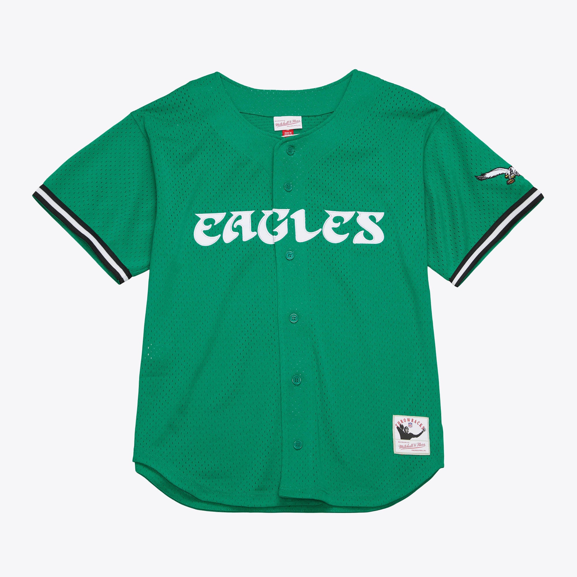 Chemise boutonnée en maille Mitchell & Ness On The Clock des Eagles de Philadelphie