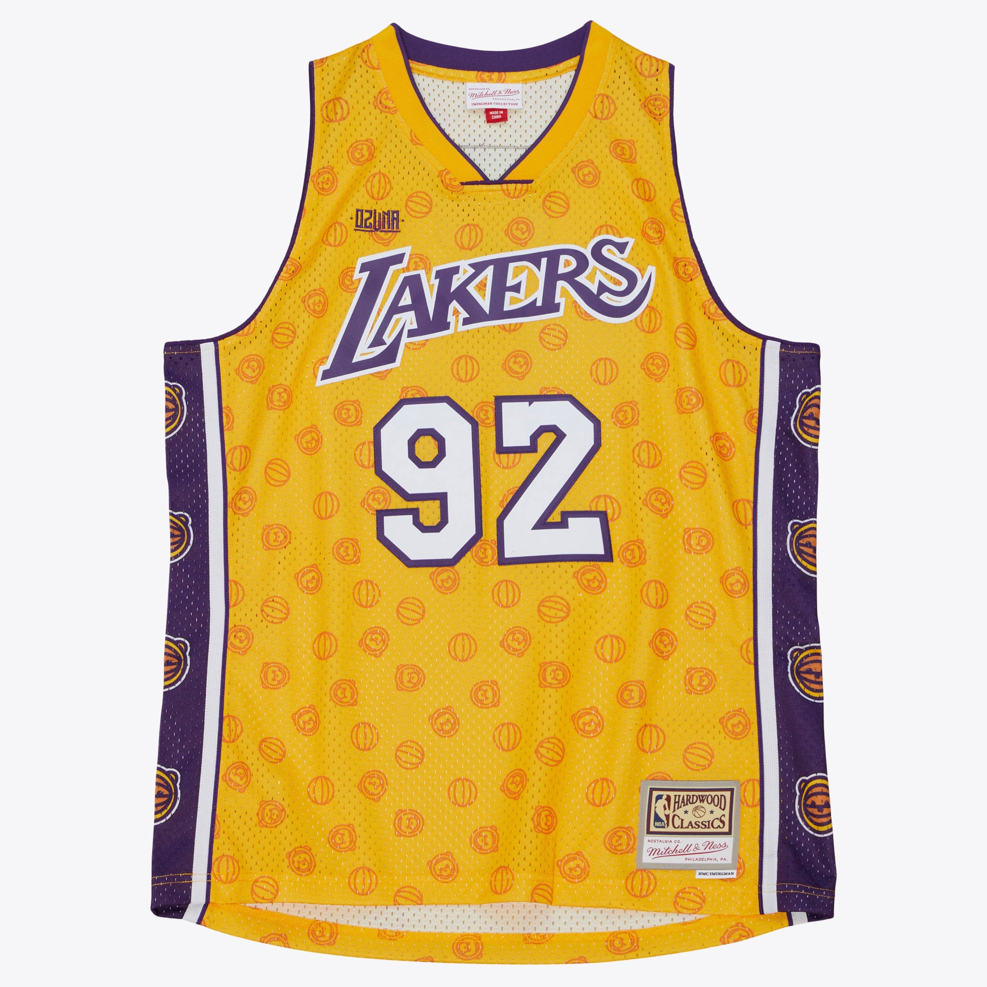 Los Angeles Lakers Mitchell & Ness x Ozuna Swingman Trikot – Gelb