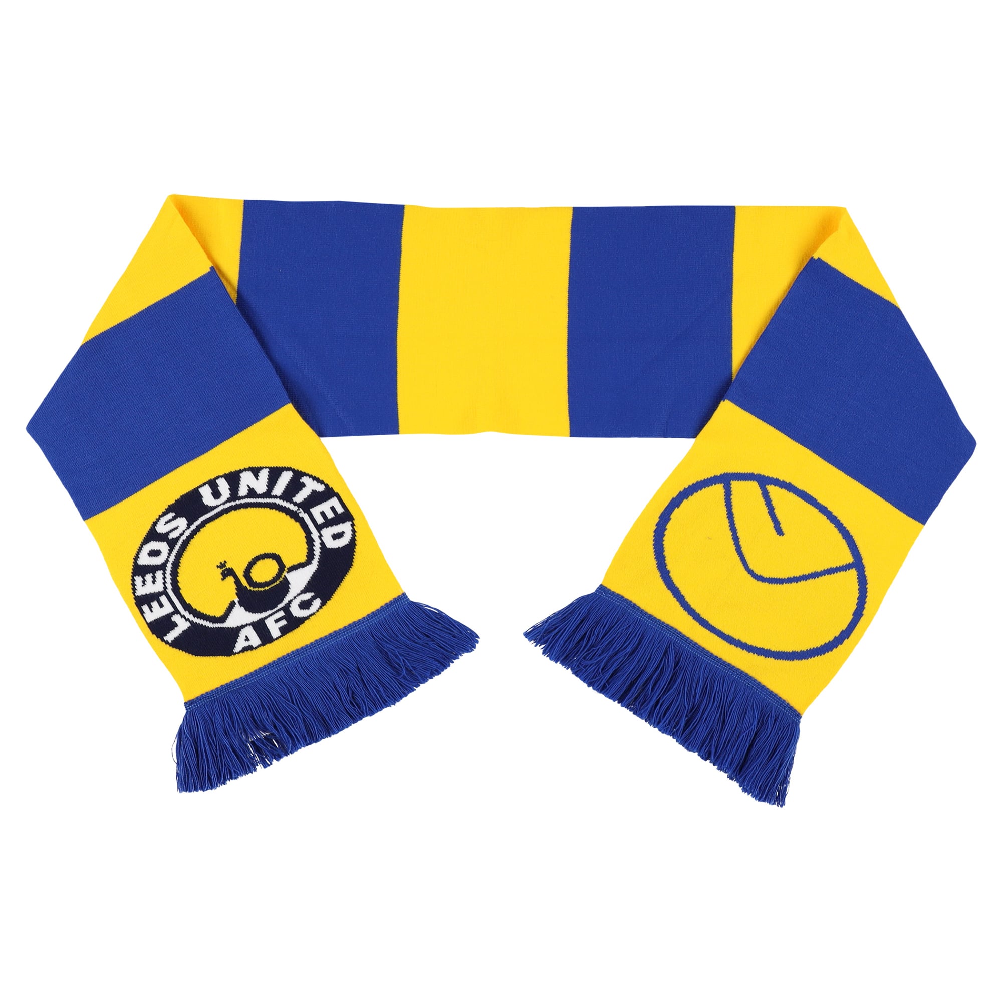 Leeds United Retro Bar Scarf - Yellow/Blue - Unisex