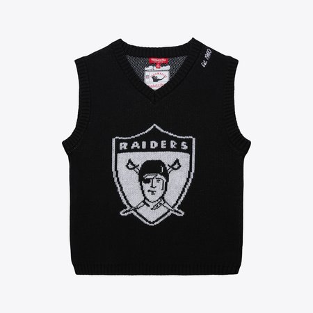 Las Vegas Raiders Mitchell & Ness Women's Crop Knit Sweater Vest