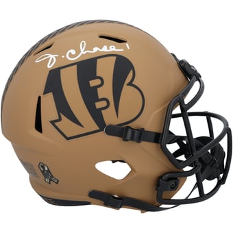 Ja'Marr Chase Cincinnati Bengals Autographed Riddell 2023 Salute To Service Speed Replica Helmet