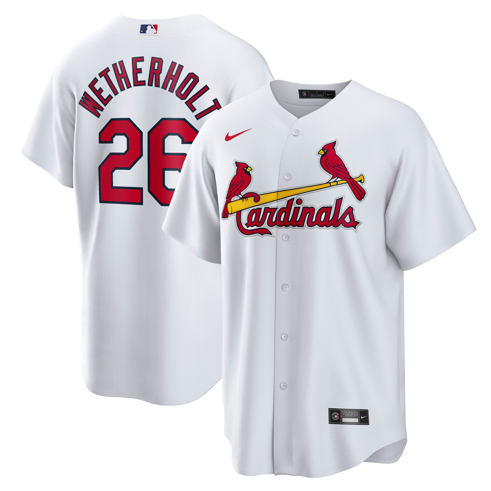 Men's Nike JJ Wetherholt White St. Louis Cardinals Home Replica Player Jersey