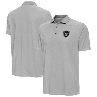 Men's Antigua Black/White Las Vegas Raiders Pave Polo