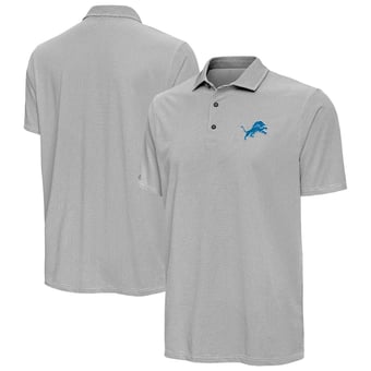 Men's Antigua Black/White Detroit Lions Pave Polo