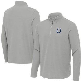 Men's Antigua  Heather Gray Indianapolis Colts Sync Tri-Blend Quarter-Zip Pullover