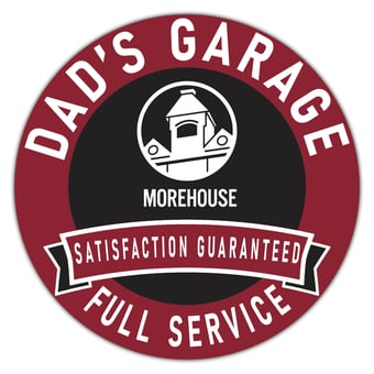 Morehouse Maroon Tigers 16" x 16" Dad's Garage Wood Sign