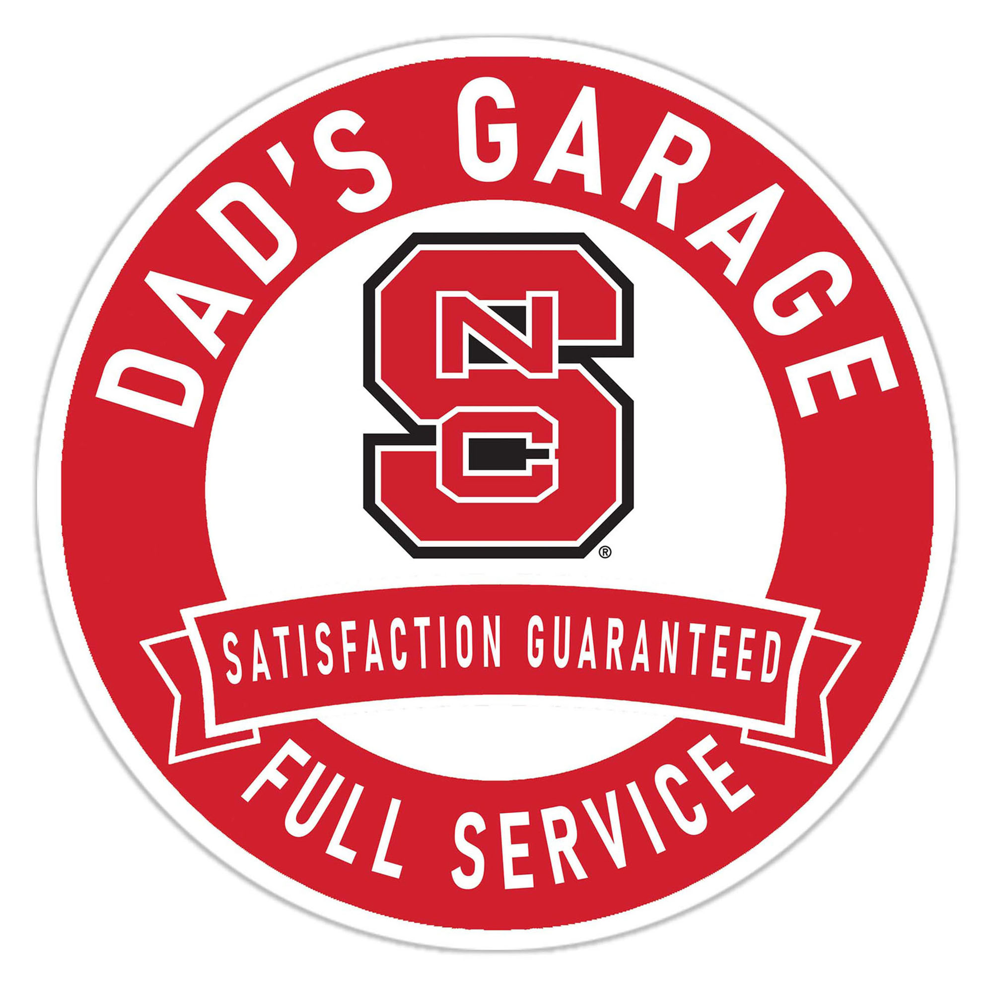 NC State Wolfpack 16" Dad's Garage Wood Sign