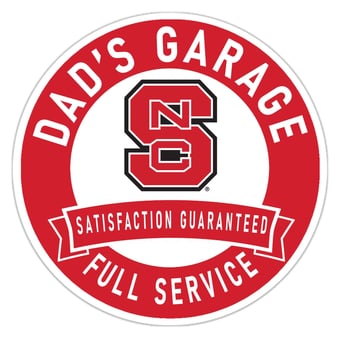 NC State Wolfpack 16" Dad's Garage Wood Sign