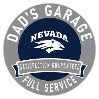 Nevada Wolf Pack 16" x 16" Dad's Garage Wood Sign