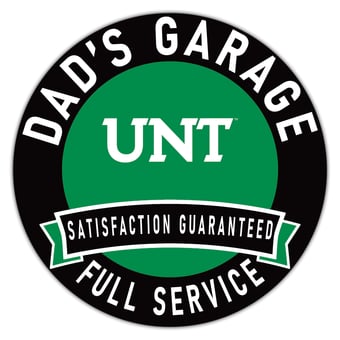 North Texas Mean Green 16" x 16" Dad's Garage Wood Sign