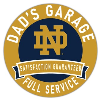 Notre Dame Fighting Irish 16" x 16" Dad's Garage Wood Sign