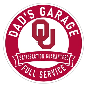 Oklahoma Sooners 16" Dad's Garage Wood Sign