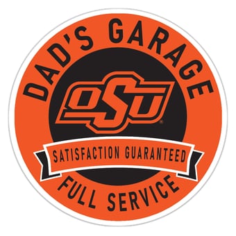 Oklahoma State Cowboys 16" Dad's Garage Wood Sign