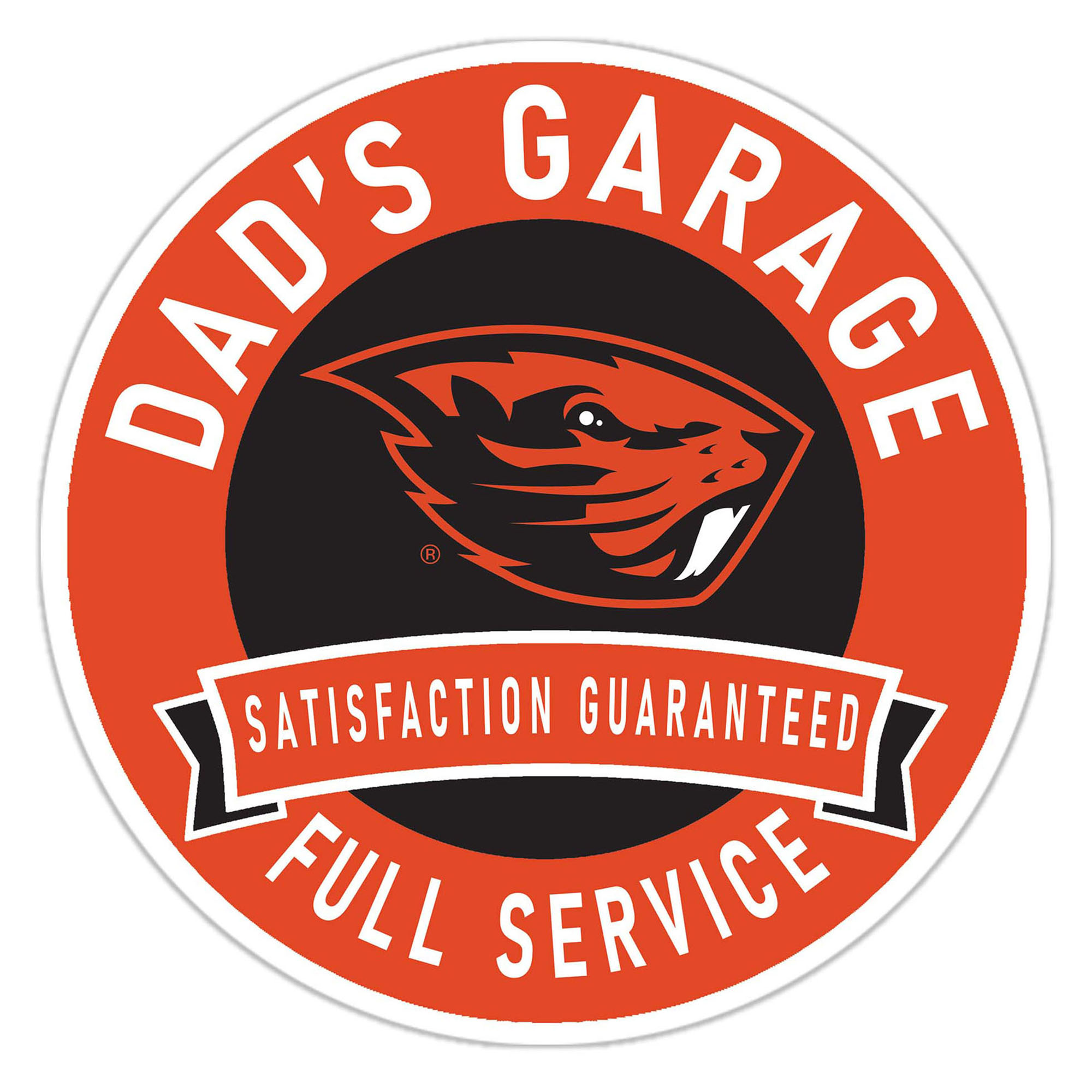 Oregon State Beavers 16" Dad's Garage Wood Sign