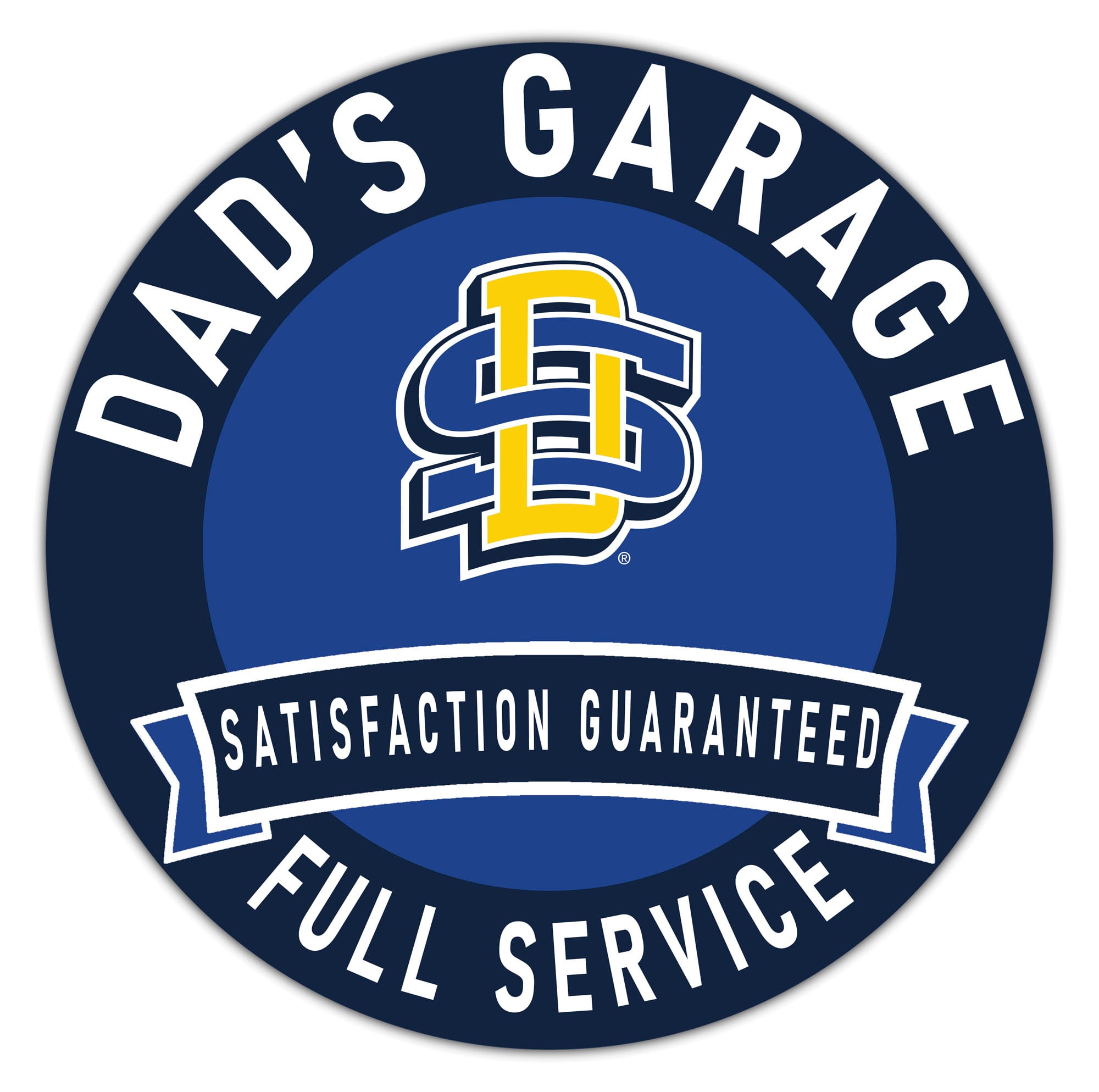 South Dakota State Jackrabbits 16" x 16" Dad's Garage Wood Sign