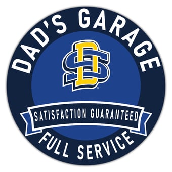 South Dakota State Jackrabbits 16" x 16" Dad's Garage Wood Sign