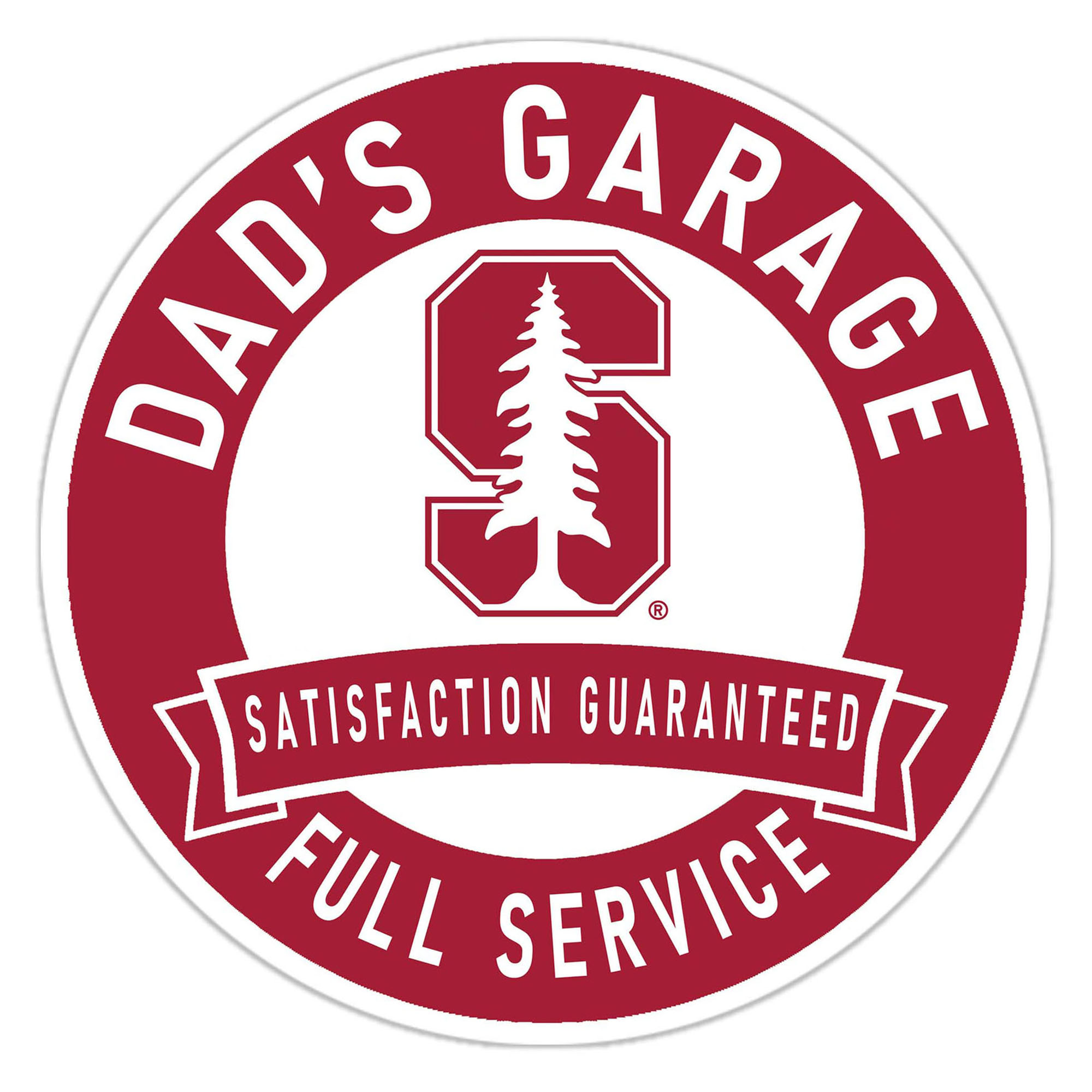 Stanford Cardinal 16" Dad's Garage Wood Sign