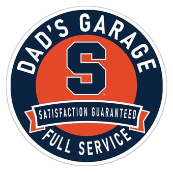 Syracuse Orange 16" Dad's Garage Wood Sign