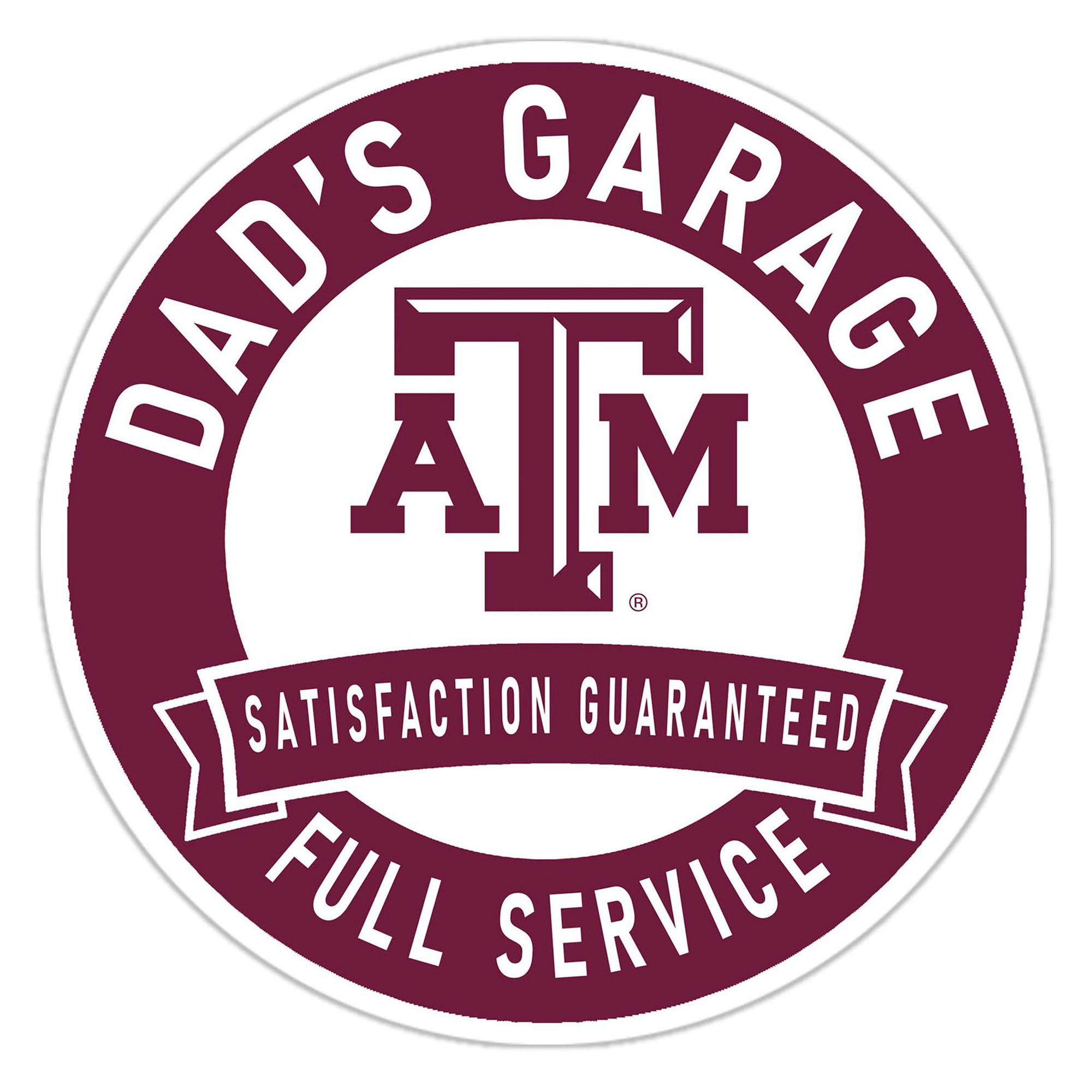 Texas A&M Aggies 16" Dad's Garage Wood Sign