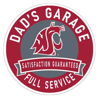 Washington State Cougars 16" Dad's Garage Wood Sign