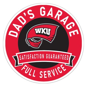Western Kentucky Hilltoppers 16" Dad's Garage Wood Sign